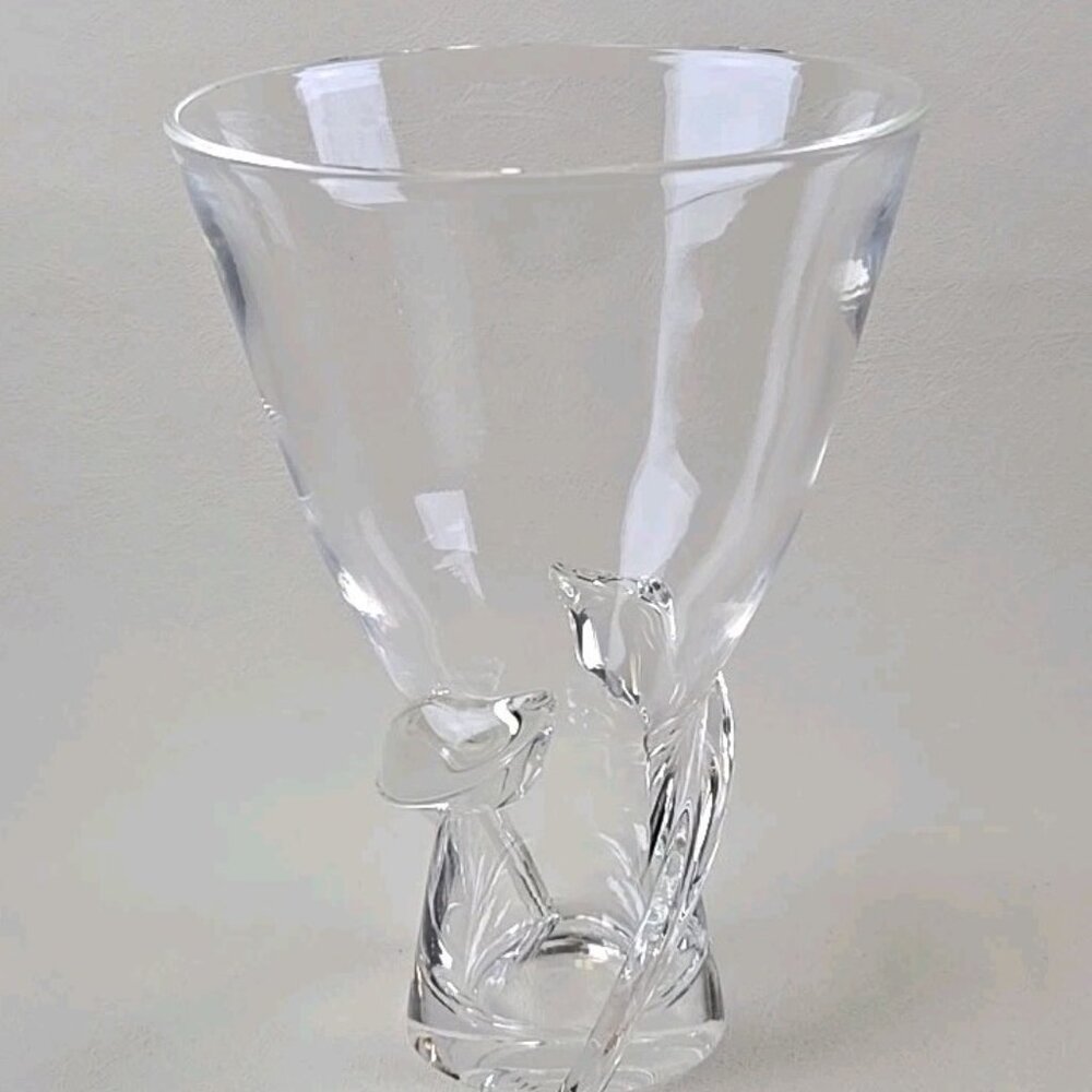 Steuben Signed Spiral Vase Crystal Donald Pollard
